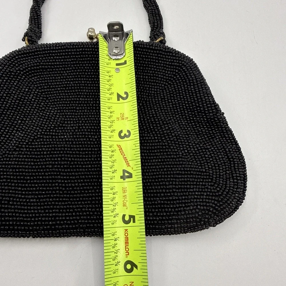 Vintage Black Beaded Evening Bag‎ Richere Bag by Walborg 1960s Made In Japan